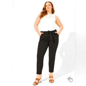 NWT Torrid Pull-On Taper Stretch Crepe High-Rise Tie-Front Pant